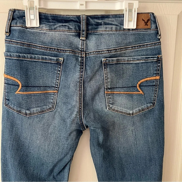 American Eagle Outfitters Womens Pants 2 Mid Rise Tapered Denim Casual Outdoor - Picture 6 of 13